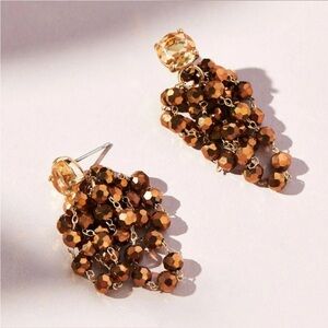 NWT Anthropologie Waterfall Beaded Drop Earrings $48 MSRP